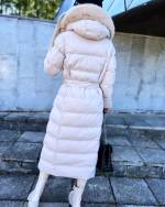 Light Beige Hooded Warm Winter Coat