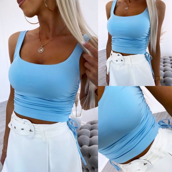 Blue Top With Adjustable Sides