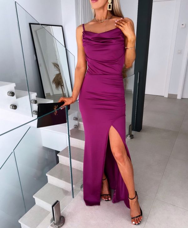 Tumši Violets Maxi Dress From Stretch Material