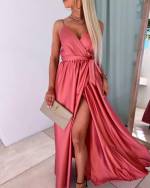 Light Pink Silky Maxi Dress