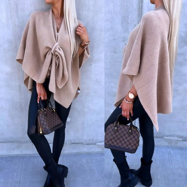 Camel Front-closure Poncho