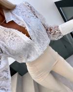 Melns Lace Blouse With Buttons