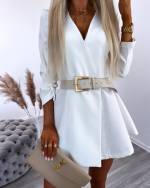 White Gold-buttoned Jumpsuit