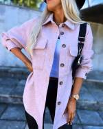 Light Pink Oversized Spring/autumn Jacket