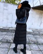 Black Hooded Warm Winter Coat