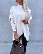 Khaki Soft Sweater With Longer Backside