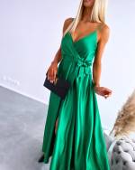 Turquoise Silky Maxi Dress
