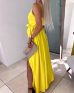 Yellow Silky Maxi Dress