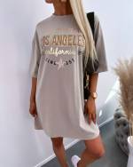 Šviesiai Rausvos Spalvos Marškinėlių Suknelė Los Angeles