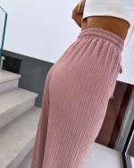 Pink Full-length Casual Pants