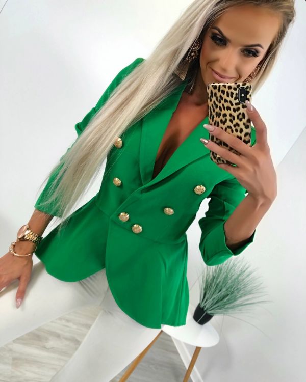 Green Fashionable Peplum Jacket