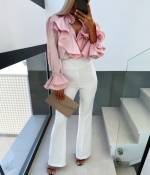 Light Pink Blouse With Pearls