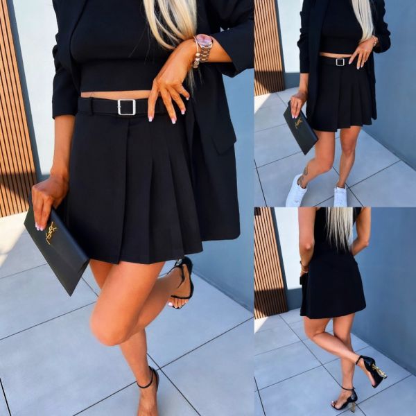 Black Culottes With Belt