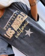 Tumši Pelēks T-kreklu Kleita Los Angeles