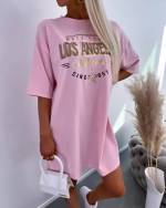 Smėlio Spalvos Marškinėlių Suknelė Los Angeles